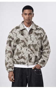 Respire Erkek Jakarlı Oversize Bomber Ceket Bej