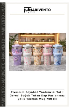 Premium Seyahat Yardımcısı Tatil Gereci Soğuk Tutan Kap Paslanmaz Çelik Termos Mug 700 Ml Çok Renkli Premium Seyahat Yardımcısı Tatil Gereci Soğuk Tutan Kap Paslanmaz Çelik Termos Mug 700 Ml Çok Renkli