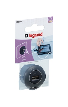 Legrand USB şarj çıkışlı fiş siyah renk 5V DC 1.5A çıkışlı - 050681