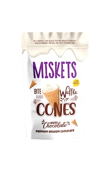 Miskets Beyaz Çikolata Dolgulu Mini Kornet Gofret 120 G