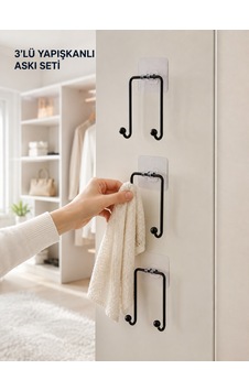 3'lü Duvar Tipi Yapışkanlı Askılık Ev Ve Yaşam Alanları İçin Pratik Set Diğer 3'lü Duvar Tipi Yapışkanlı Askılık Ev Ve Yaşam Alanları İçin Pratik Set Diğer