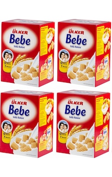 Ülker Bebe Bisküvisi 800gr 12 Vitaminli Kutu 4 Lü Set Ülker Bebe Bisküvisi 800gr 12 Vitaminli Kutu 4 Lü Set