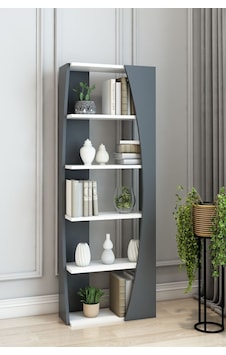 İskandinav Model 6 Raflı Kitaplık Dekoratif Salon Kitaplığı Ofis Kitaplığı Gri İskandinav Model 6 Raflı Kitaplık Dekoratif Salon Kitaplığı Ofis Kitaplığı Gri