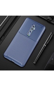 Oppo Reno 10x Zoom Kılıf Zore Negro Silikon Kapak Lacivert