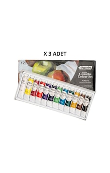 Bigpoint Guaj Boya Seti 12ml Tüp X 12 Renk X 3 Set Çok Renkli Bigpoint Guaj Boya Seti 12ml Tüp X 12 Renk X 3 Set Çok Renkli