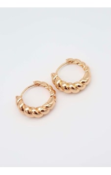 Shesra Vıp Seri Gold Renk Burgu Çelik Küpe 22mm - Gold