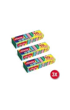 Vileda Rainbow Ekonomik Paket Düz Bulaşık Süngeri 3 x 10 Adet