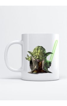 Star Wars Yoda Baskılı Porselen Kupa Bardak Beyaz Star Wars Yoda Baskılı Porselen Kupa Bardak Beyaz