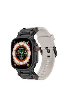 Watch Ultra 49mm Omsy- Krd-101 Titanyum Metal Başlıklı Silikon Kordon-siyah-starlight Watch Ultra 49mm Omsy- Krd-101 Titanyum Metal Başlıklı Silikon Kordon-siyah-starlight