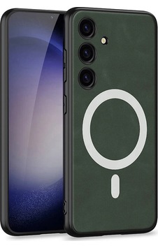 Galaxy Uyumlu S24 Kılıf M-safe Şarj Özellikli Deri Tasarımlı Zore Kıpta Nubuk Kapak