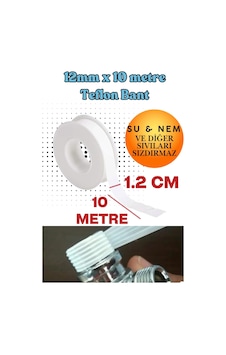 Teflon Sızdırmazlık Bandı 12 Mm X 10 Mt - Su Tesisat Ve Yalıtım Bandı - Yanmaz Isıya Dayanıklı Ptfe Conta Şeridi - Batarya Musluk Kombi Boru Ekleme Macunu Yerine Çekvalf Dişli Sızdırmaz Kör Tapa Bandı Teflon Sızdırmazlık Bandı 12 Mm X 10 Mt - Su Tesisat Ve Yalıtım Bandı - Yanmaz Isıya Dayanıklı Ptfe Conta Şeridi - Batarya Musluk Kombi Boru Ekleme Macunu Yerine Çekvalf Dişli Sızdırmaz Kör Tapa Bandı