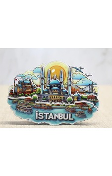 Ahşap İstanbul Temalı Magnet Alk4598 Çok Renkli