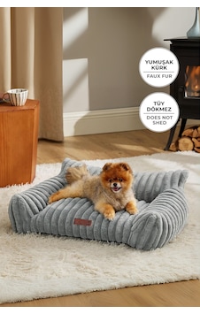 Kürk Peluş Kedi Köpek Yatağı Luna