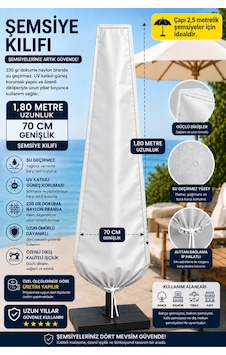 Şemsiye Kılıfı Su Geçirmez 230 Gr Dokuma Naylon Branda Uv Korumalı Çap 2,5 Metre Şemsiyeler İçin Bahçe Şemsiye Koruyucu Beyaz Şemsiye Kılıfı Su Geçirmez 230 Gr Dokuma Naylon Branda Uv Korumalı Çap 2,5 Metre Şemsiyeler İçin Bahçe Şemsiye Koruyucu Beyaz
