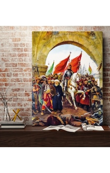Bk Home İstanbul'un Fethi Fatih Sultan Mehmet Tasarımlı Kanvas Tablo 70x100cm-1