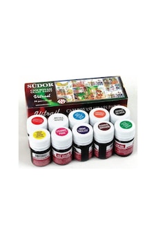 Südor Vitrail Cam Vitray Boyası 10 Renk x 25 ML. Çok Renkli Südor Vitrail Cam Vitray Boyası 10 Renk x 25 ML. Çok Renkli