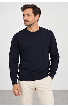 Sabri Özel Erkek Bisiklet Yaka Triko Kazak Regular Fit / Rahat Kesim Sw2200078-lacivert Sabri Özel Erkek Bisiklet Yaka Triko Kazak Regular Fit / Rahat Kesim Sw2200078-lacivert