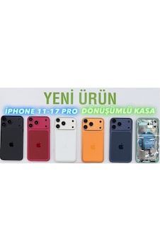 Apple iPhone Uyumlu 11 - 17 Pro'ya Dönüşüm Kasa Turuncu