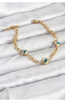 Buğz 316l Çelik Nazar Model Gold Renk Kadın Bileklik Diğer Buğz 316l Çelik Nazar Model Gold Renk Kadın Bileklik Diğer