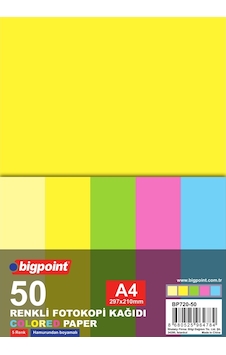 Bigpoint Renkli Fotokopi Kağıdı A4 Bp720 50 Li Paket Bigpoint Renkli Fotokopi Kağıdı A4 Bp720 50 Li Paket