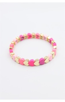 Lastikli Porselen Bilezik - Pembe 6446404