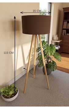 Büro Ev Ofis Hediyesi İçin 3 Ayaklı Tripod Lambader Kahverengi Kumaş Başlık Diğer Büro Ev Ofis Hediyesi İçin 3 Ayaklı Tripod Lambader Kahverengi Kumaş Başlık Diğer
