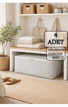 4'lü Set Gri Çizgili Yastık Ve Yorgan Saklama Hurcu - Mega Boy 100x50x50 Cm Diğer 4'lü Set Gri Çizgili Yastık Ve Yorgan Saklama Hurcu - Mega Boy 100x50x50 Cm Diğer