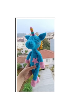 Mavi Unicorn Uyku Arkadaşı Oyuncak Pony At Mavi Unicorn Uyku Arkadaşı Oyuncak Pony At