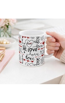 Love Aşk Desenli Kupa Bardak Diğer