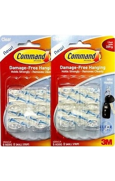 Command 17006Clr Küçük Boy Mini Şeffaf Askı Çok Renkli Command 17006Clr Küçük Boy Mini Şeffaf Askı Çok Renkli