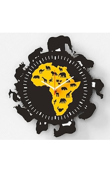 Ahşap Zeminli Karga Figürlü Duvar Saati Çok Renkli Ahşap Zeminli Karga Figürlü Duvar Saati Çok Renkli