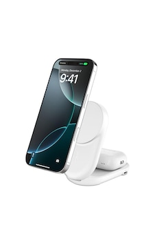 Belkin Wız039kqwh Ultracharge 2-in-1 Katlanabilir Qi2 25w Magsafe Uyumlu Kablosuz Şarj Standı - Beyaz Belkin Wız039kqwh Ultracharge 2-in-1 Katlanabilir Qi2 25w Magsafe Uyumlu Kablosuz Şarj Standı - Beyaz