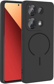 Xiaomi Redmi Note 13 Pro 4g Kılıf M-safe Şarj Özellikli Zore Meta Kapak Siyah Xiaomi Redmi Note 13 Pro 4g Kılıf M-safe Şarj Özellikli Zore Meta Kapak Siyah