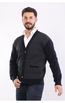 Kzctekstil Erkek Baba Triko Örgü Çift Cepli Akrilik Klasik Fit Düğmeli Hırka Lacivert Kzctekstil Erkek Baba Triko Örgü Çift Cepli Akrilik Klasik Fit Düğmeli Hırka Lacivert