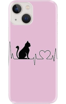 Apple Uyumlu iPhone 13 Kilif Desenli Silikon Pink Cat Heart 511676338