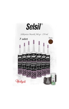Kahverengi 7'li Selsil Silikonize Mastik 500 Gr. Ve Rosie Kahverengi 7'li Selsil Silikonize Mastik 500 Gr. Ve Rosie