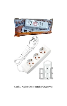 5 Metre Askı Aparatlı Topraklı 3lü Grup Priz Royaleks-ast305 Standart 5 Metre Askı Aparatlı Topraklı 3lü Grup Priz Royaleks-ast305 Standart