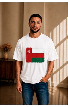 Sngl Tekstil Erkek Oversize Umman Bayrak Baskılı Kısa Kollu Tişört S M L Xl 2xl Beyaz Sngl Tekstil Erkek Oversize Umman Bayrak Baskılı Kısa Kollu Tişört S M L Xl 2xl Beyaz