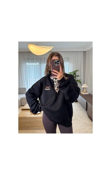Rouge Basic Fularlı Sweatshırt Siyah Rouge Basic Fularlı Sweatshırt Siyah