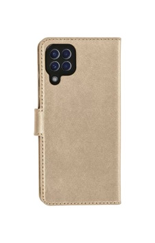 Sh Samsung Galaxy A22 Trend S Plus Kapaklı Kılıf - Gold Najmaddin Sh Samsung Galaxy A22 Trend S Plus Kapaklı Kılıf - Gold Najmaddin