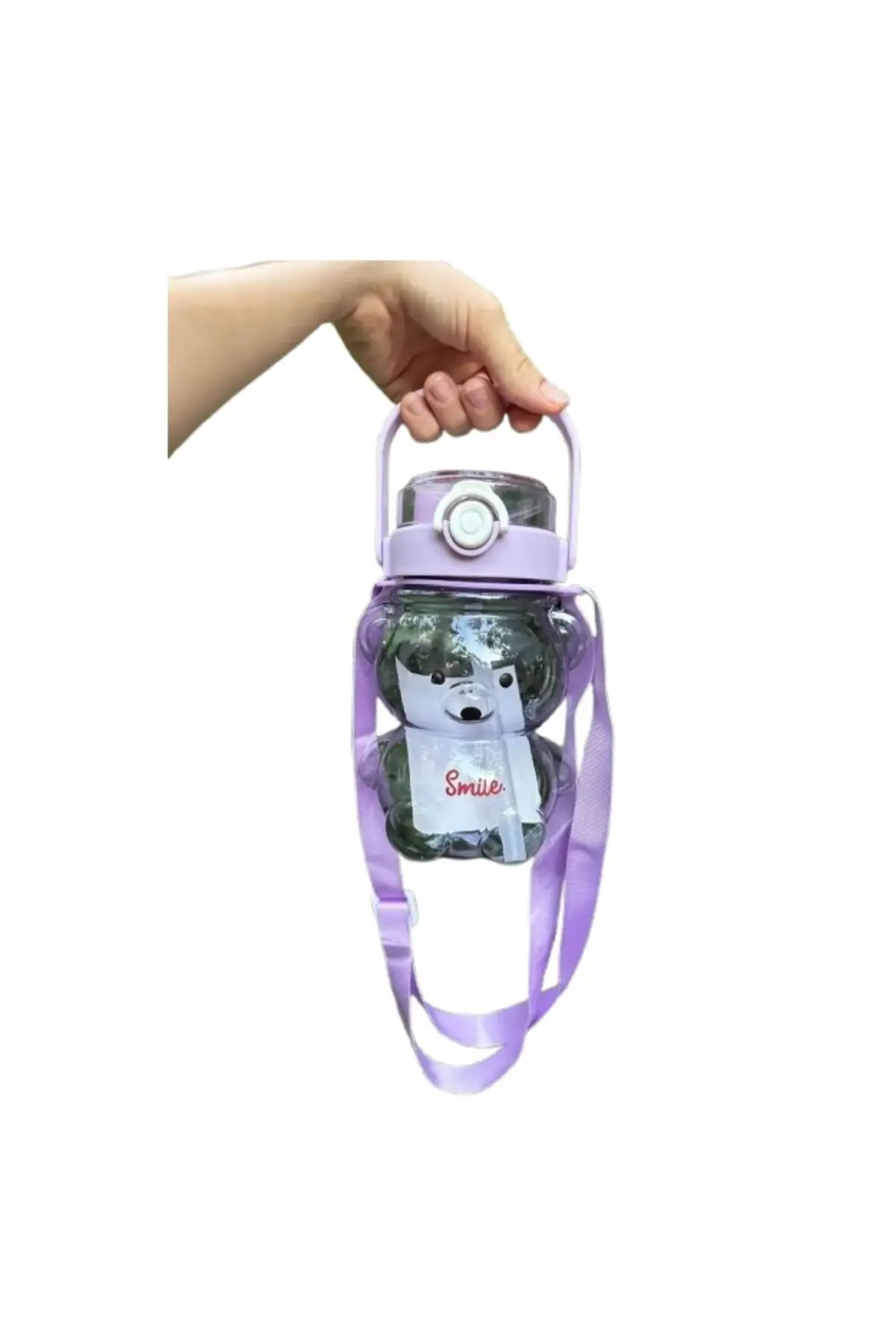 Smile Şeffaf Ayıcık Model Öğrenci Su Matarası Öğrenci Su Şişesi Suluk 1000ml Bpa Içermez Mor Smile Şeffaf Ayıcık Model Öğrenci Su Matarası Öğrenci Su Şişesi Suluk 1000ml Bpa Içermez Mor