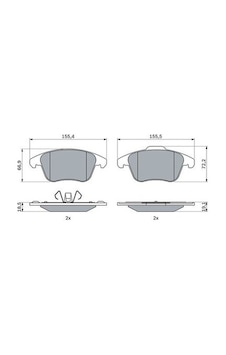 Peugeot 208 1.2 Puretech 2019-2023 Bosch Ön Balata Peugeot 208 1.2 Puretech 2019-2023 Bosch Ön Balata