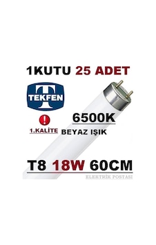 Tekfen T8 18W Eski Tip Floresan Ampul 60Cm Beyaz Işık 6500K Elp