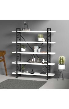 Evdemo Wood Metal Kitaplık Beyaz Evdemo Wood Metal Kitaplık Beyaz