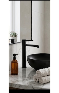 Slim Siyah Çanak Lavabo Bataryası Slim Siyah Çanak Lavabo Bataryası