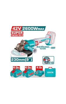 Total Li-ion Akülü 42v Kömürsüz 230mm Akülü Büyük Taşlama Taglı4260182 Total Li-ion Akülü 42v Kömürsüz 230mm Akülü Büyük Taşlama Taglı4260182