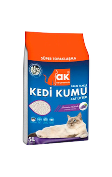 4 Adet Ak Kedi Kumu Lavanta Kokulu Kalın Taneli 5 L