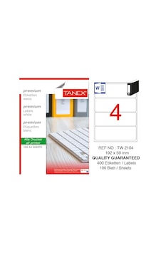 Tanex Tw-2104 192X59 MM Laser Etiket 100 Ad. Tanex Tw-2104 192X59 MM Laser Etiket 100 Ad.