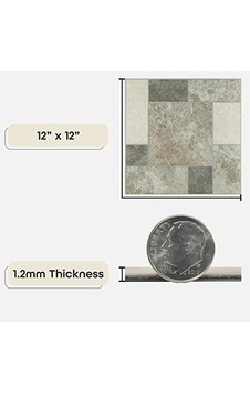 Achim Home Furnishings Ftvgm32720 Vinil, 30,5 X 30,5 X 1,2 Mm, Antik Bej