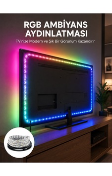 Müzikle Senkronize Led Şerit Tv Aydınlatma Yeni Nesil Çokrenkli